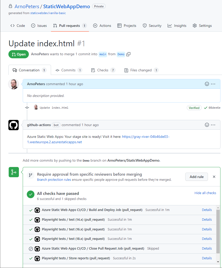 Securing Static Web App Preview Environments in Azure · @Arno Peters's Blog