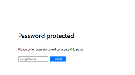 Screenshot of Azure Web App password prompt when accessing the preview environment in a browser
